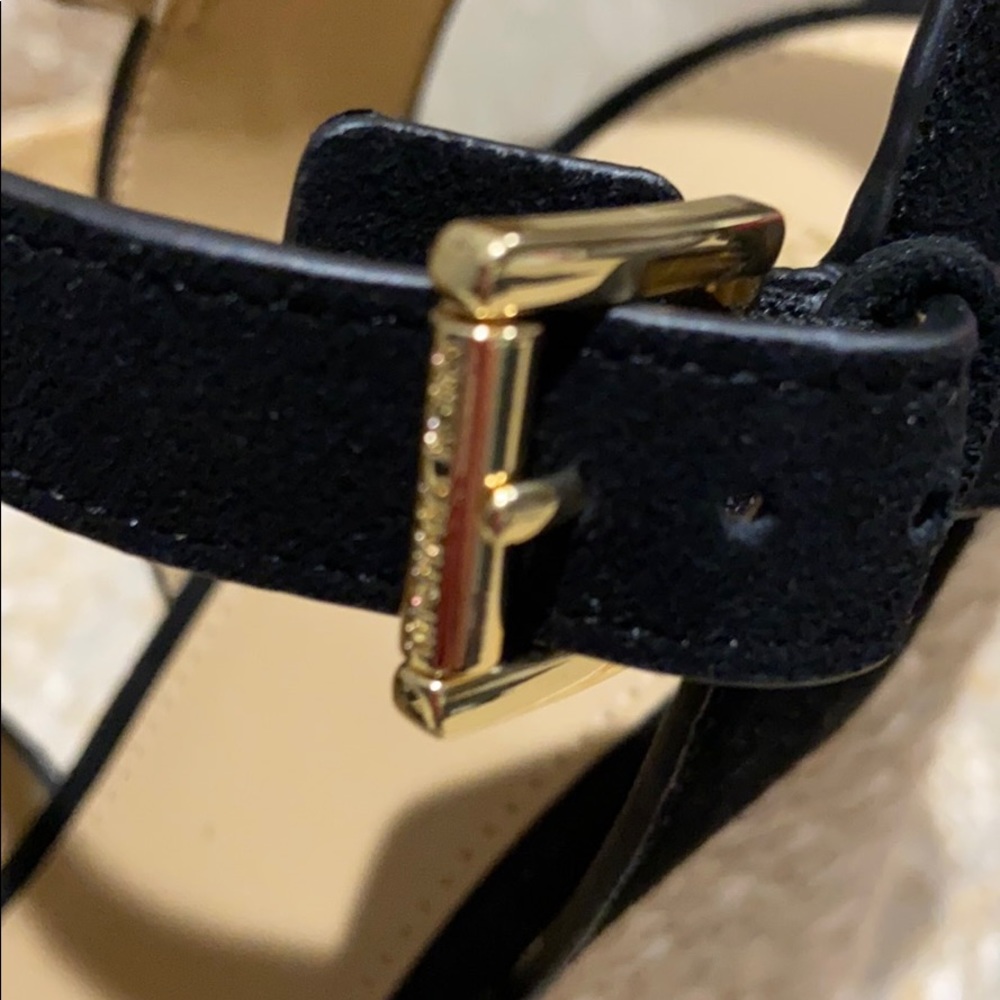 NEW, Michael Kors, black genuine suede 4” wedges - Picture 4 of 8